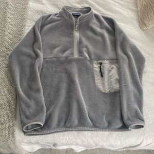 Patagonia Gray Zip-Up Fleece Sweater